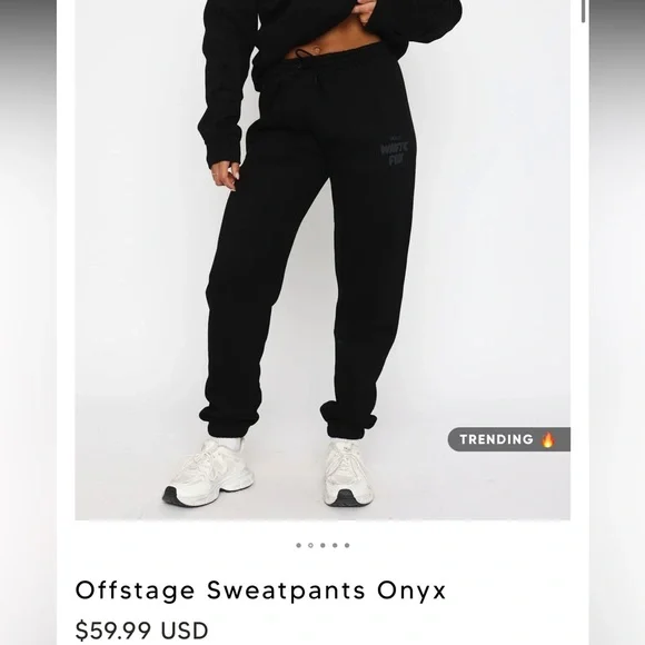 White Fox Offstage Sweatpants Onyx - Picture 2 of 3